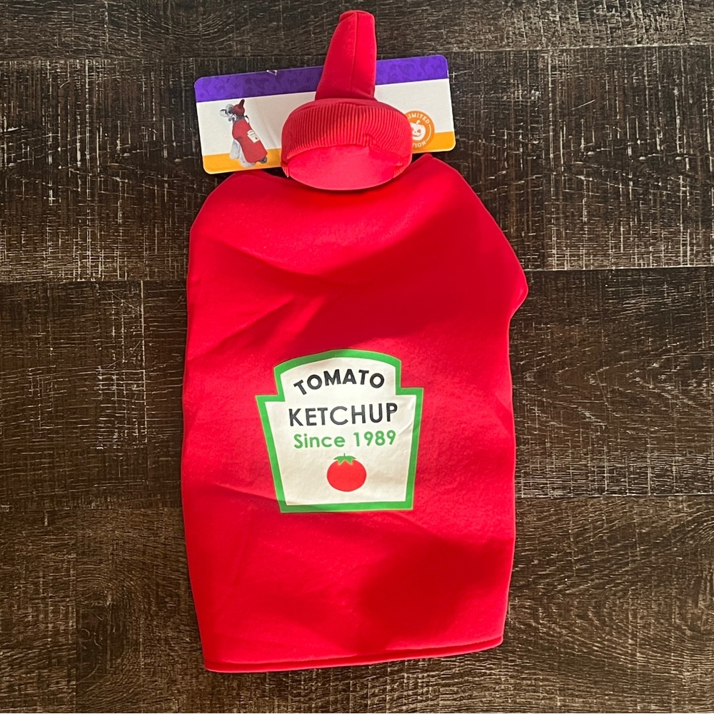 Funny Red Tomato Ketchup Bottle Pet Halloween Costume Size Medium NEW!